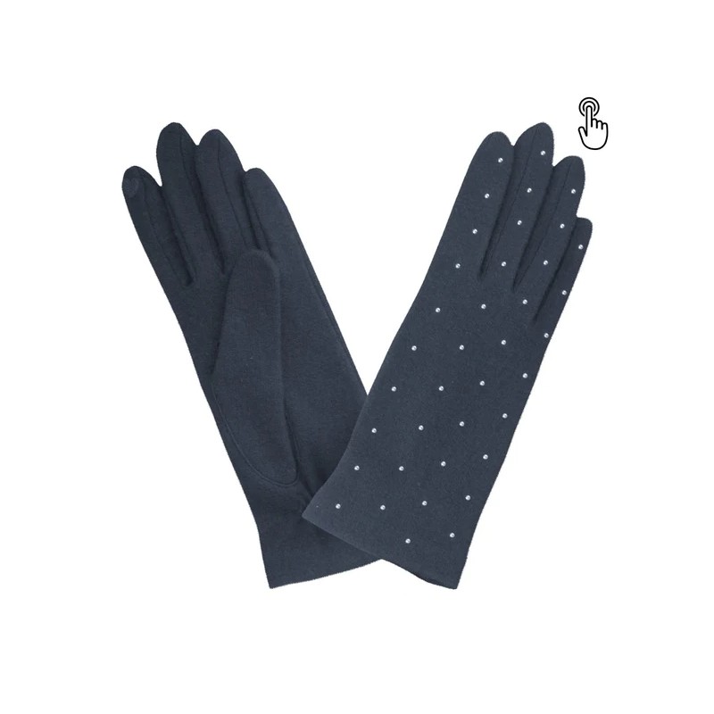 GANTS TACTILES TAILLE UNIQUE STUDS ALL OVER DEEP BLUE GLOVE STORY