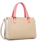 SAC CABAS SMOOTH BEIGE FONCÉ/ÉCRU/ROSE FONCÉ LANCASTER