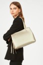 SAC CABAS ÉPAULE FOULONNÉ DOUBLE CHAMPAGNE IN NUDE LANCASTER