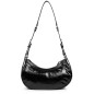 SAC DEMI LUNE RÉTRO & GLAM NOIR LANCASTER