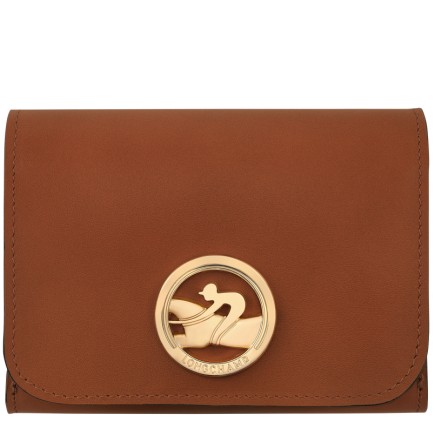 LONGCHAMP BOX-TROT PORTEFEUILLE COMPACT COGNAC