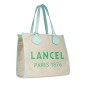 SAC CABAS SUMMER TOTE NATUREL ET MENTHE LANCEL