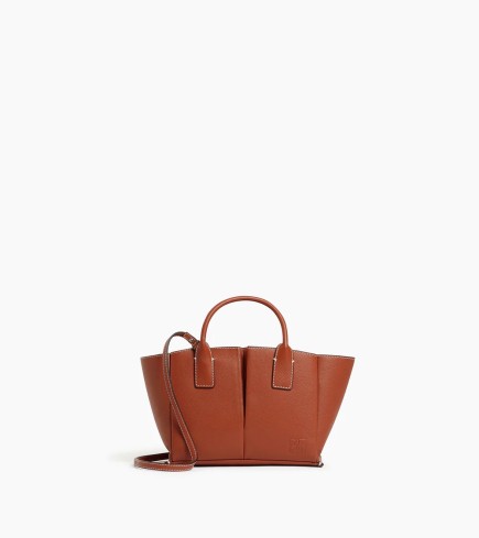 PETIT SAC CABAS ÉLÉNA MARRON ACAJOU LE TANNEUR