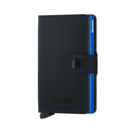 PORTE CARTES MINIWALLET MATTE NOIR & BLEU SECRID