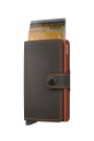 PORTE CARTES MINIWALLET MATTE TRUFFE & ORANGE SECRID