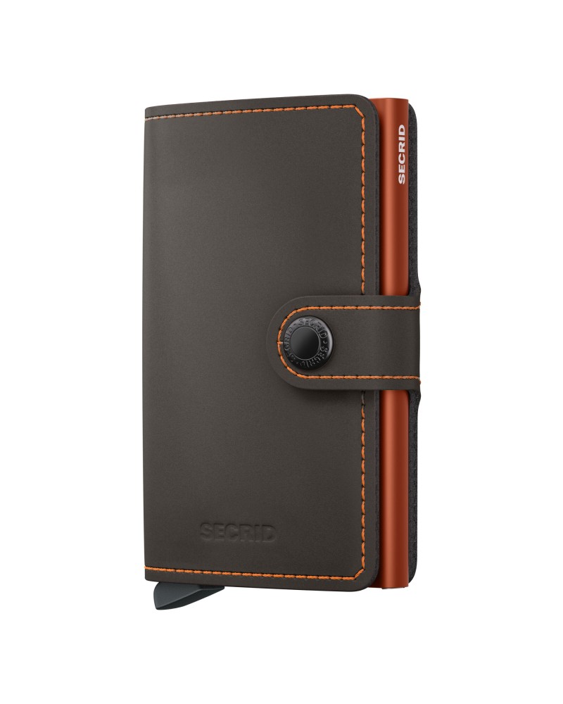 PORTE CARTES MINIWALLET MATTE TRUFFE & ORANGE SECRID