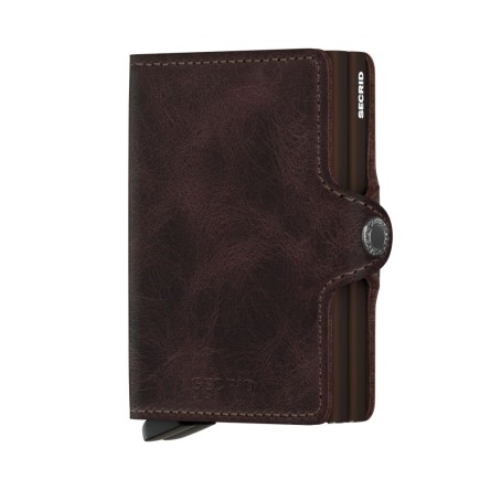 PORTE CARTES TWINWALLET VINTAGE CHOCOLAT SECRID