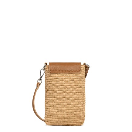 POCHETTE SMARTPHONE MINI OSIER ITALIE CAMEL LANCASTER