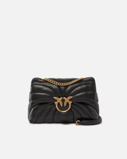 GRAND SAC PORTÉ ÉPAULE CLASSIC LOVE BAG PUFF BUTTERFLY NOIR/DORÉ PINKO