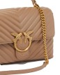 SAC PORTÉ MAIN CLASSIC LADY LOVE BAG PUFF CHEVRON NOISETTE/DORÉ PINKO