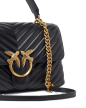 SAC PORTÉ MAIN CLASSIC LADY LOVE BAG PUFF CHEVRON NOIR/DORÉ PINKO