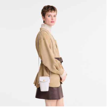 LONGCHAMP ÉPURE POCHETTE TÉLÉPHONE AVEC CORDON BLANC