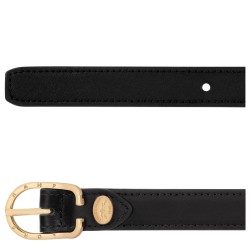 LONGCHAMP ARCHIVE CEINTURE FEMME NOIR BOUCLE DORÉE
