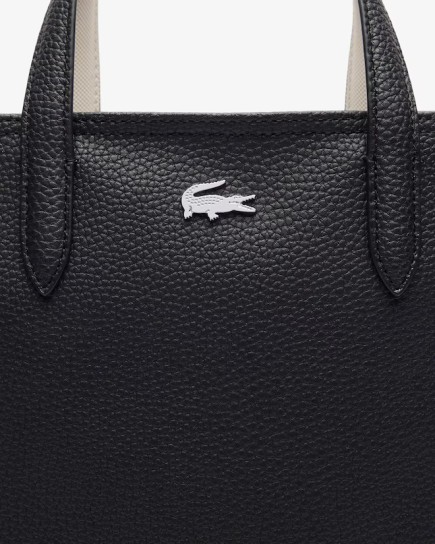 SAC CABAS VERTICAL RÉVERSIBLE NOIR FARINE LACOSTE
