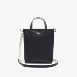 SAC CABAS VERTICAL RÉVERSIBLE NOIR FARINE LACOSTE