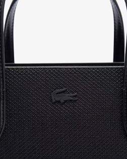 PETIT SAC À MAIN CHANTACO EN CUIR NOIR LACOSTE