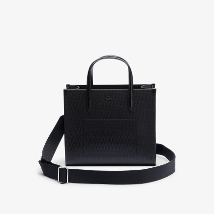 PETIT SAC À MAIN CHANTACO EN CUIR NOIR LACOSTE