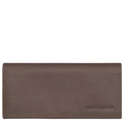 LONGCHAMP LE FOULONNÉ PORTEFEUILLE LONG À RABAT TAUPE