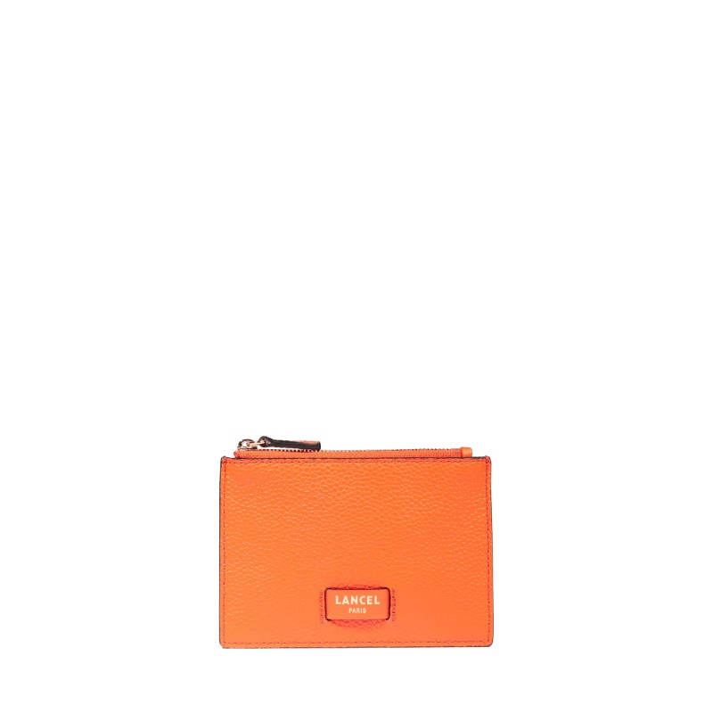 PORTE CARTES ZIPPÉ NINON ORANGE VIF LANCEL