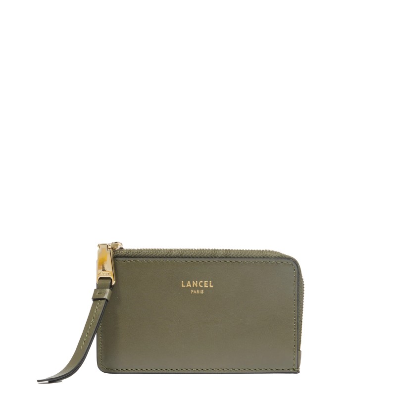 PORTE CARTES ZIPPÉ ORIGAMI DE LANCEL ORANGE KAKI FONCÉ PORTE CARTES ZIPPÉ ORIGAMI DE LANCEL ORANGE KAKI FONCÉ