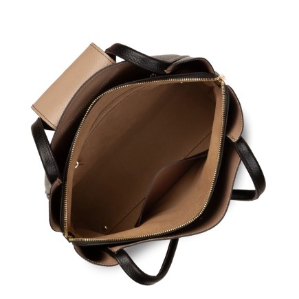 SAC CABAS ÉPAULE IDA DOUBLE NOIR IN NUDE LANCASTER