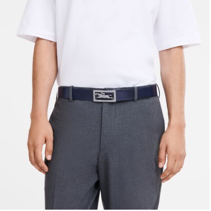 LONGCHAMP DELTA BOX CEINTURE HOMME NOIR/MARINE