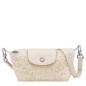 LONGCHAMP LE PLIAGE SHEARLING POCHETTE XS ÉCRU