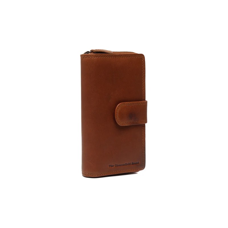 PORTEFEUILLE EN CUIR COGNAC CHARLOTTE THE CHESTERFIELD BRAND