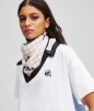 CARRÉ DE SOIE 60CM IKON BLANC KL CARRÉ DE SOIE 60CM IKON BLANC KL